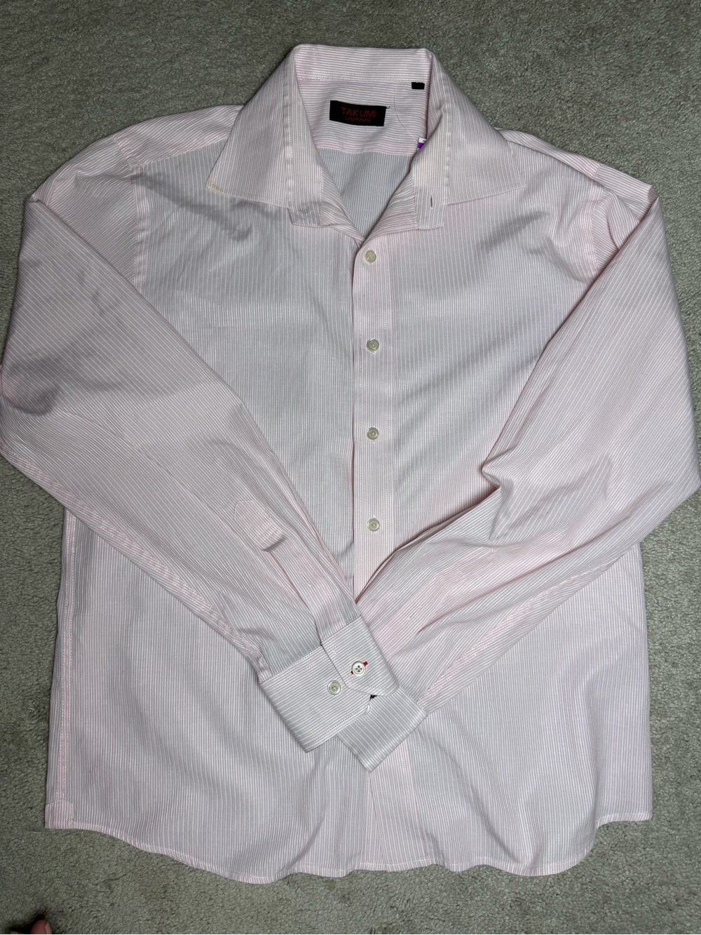 Men's Pink Pinstripe Dress Shirt by